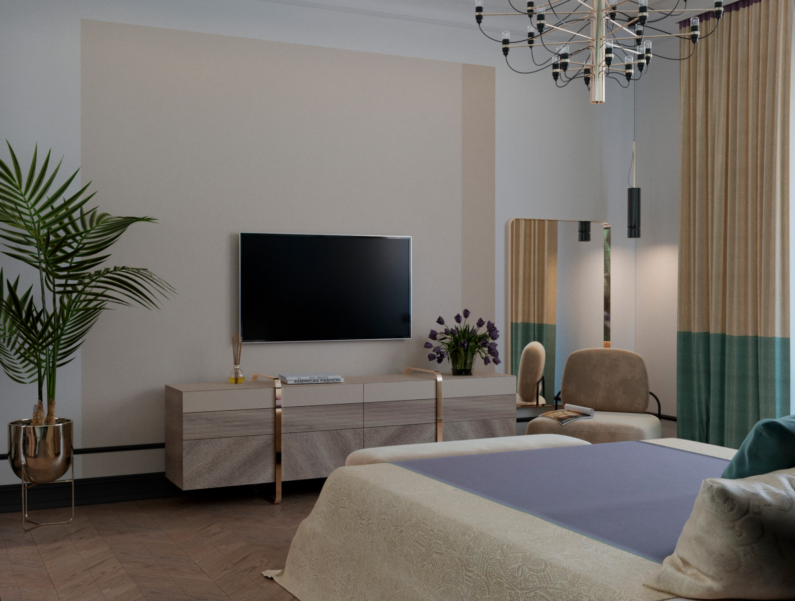 Дизайн-проект трехкомнатной квартиры в ЖК "Платинум"