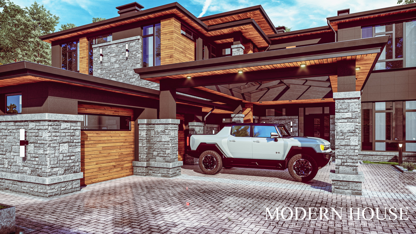 Проект загородного дома в стиле Американский модерн, 700м2. Москва, Новогорск