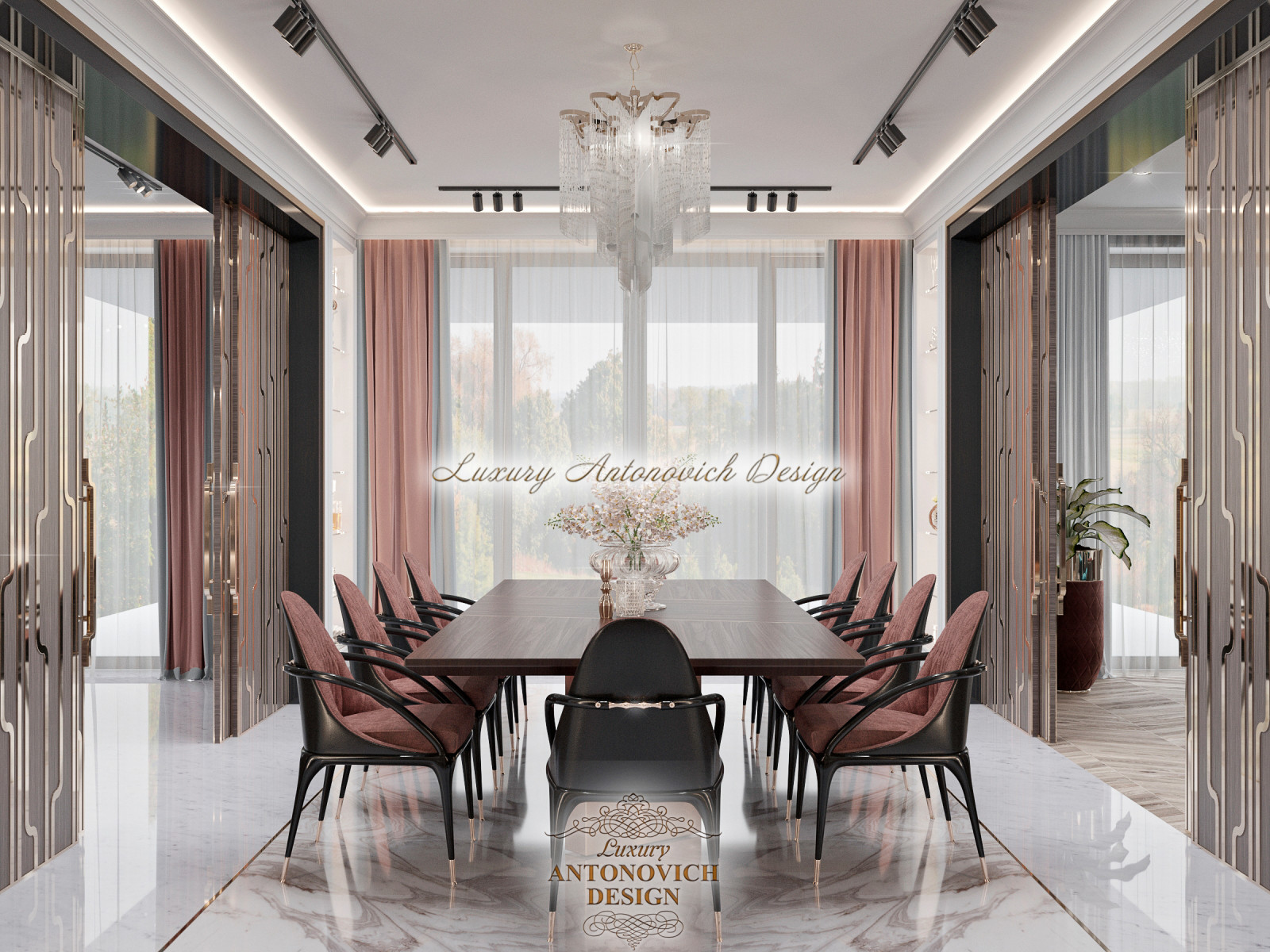 Дизайн роскошной кухни-столовой от студии Luxury Antonovich Design