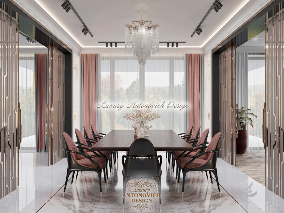 Дизайн роскошной кухни-столовой от студии Luxury Antonovich Design