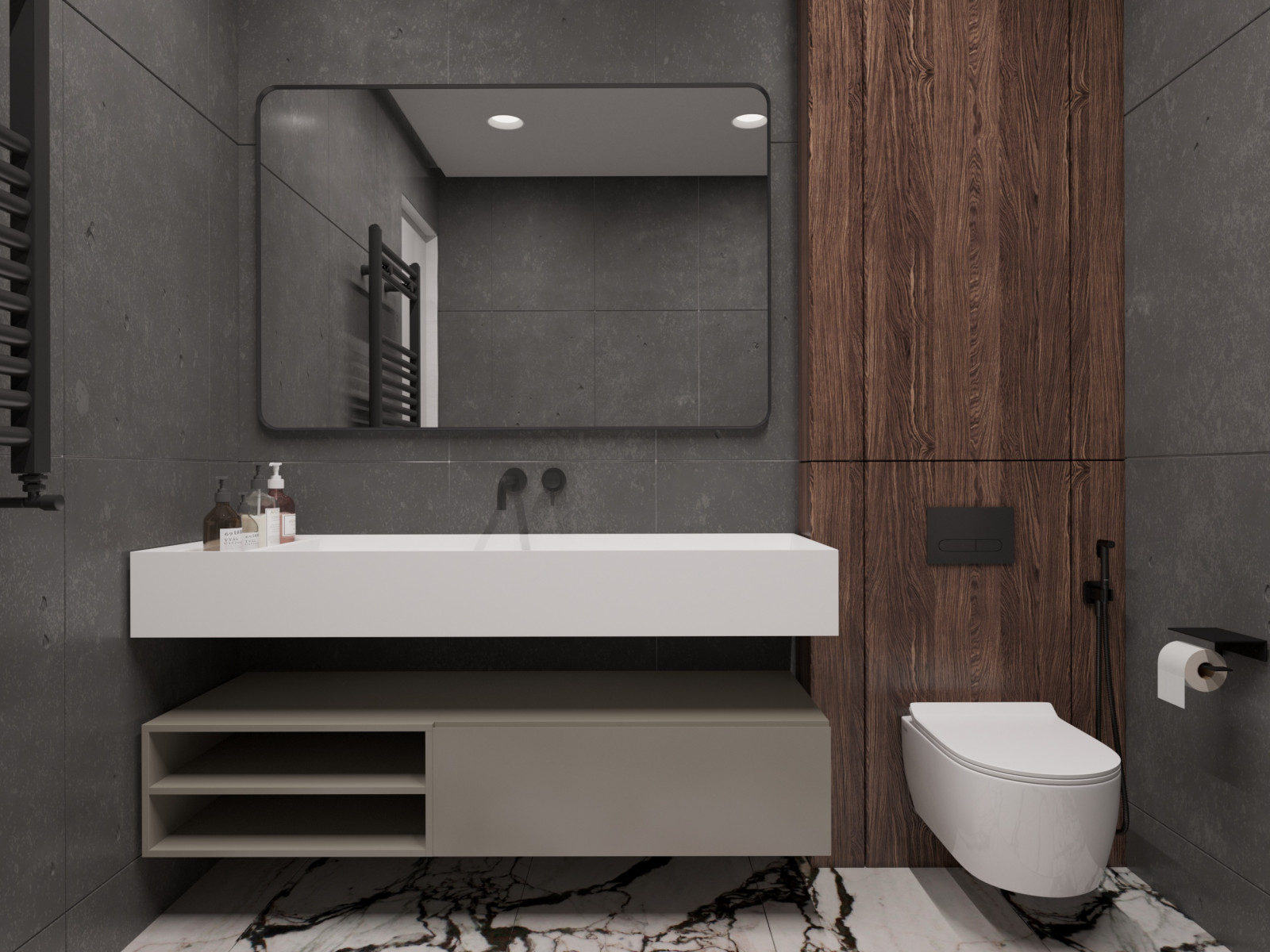 Современный интерьер двухуровневой квартиры 2