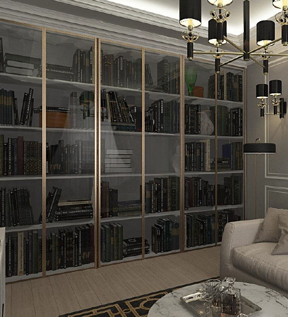 Визуализация книжного шкафа.