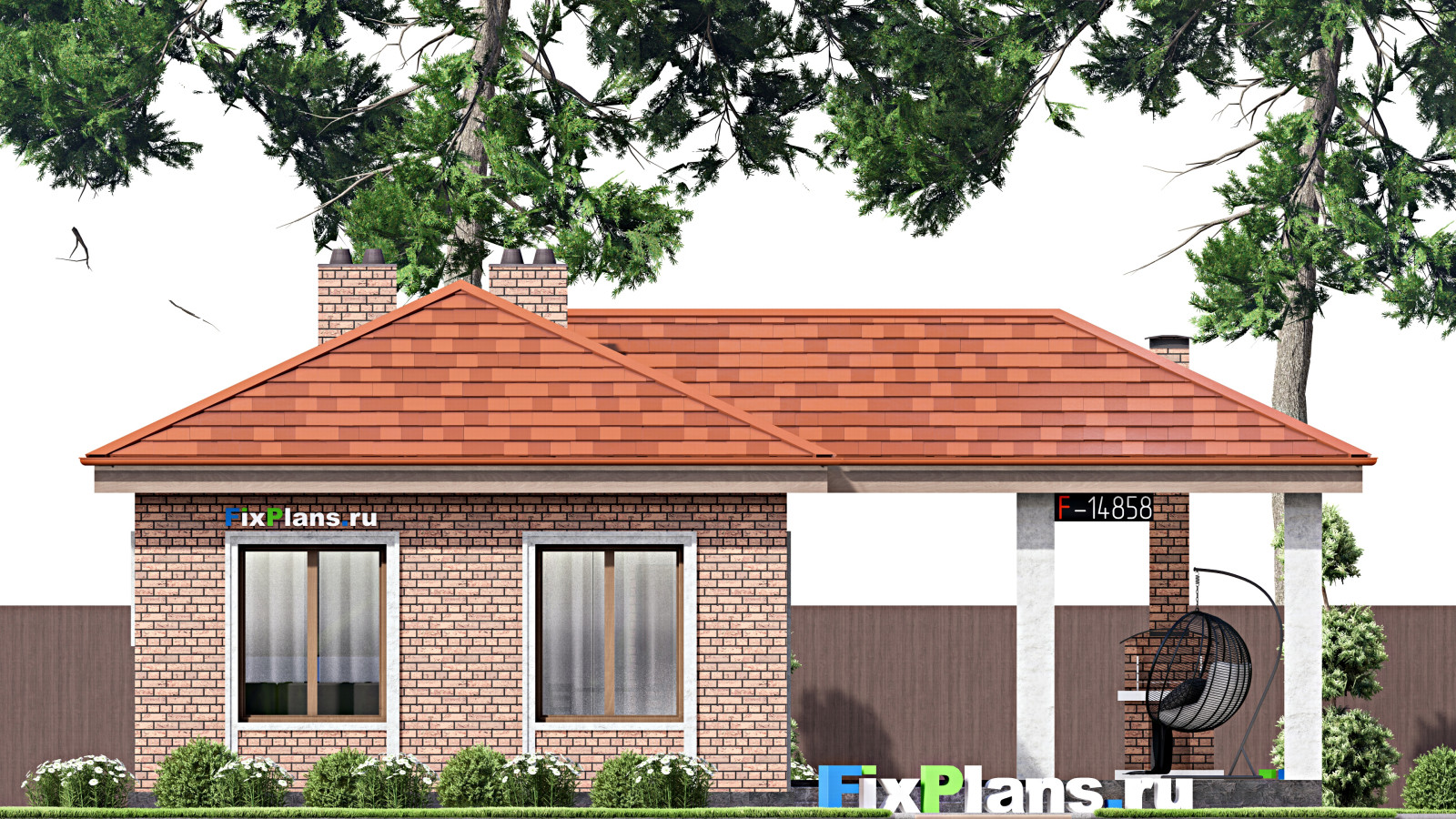 Проект одноэтажного дома 11х12м S79м2 F-14858