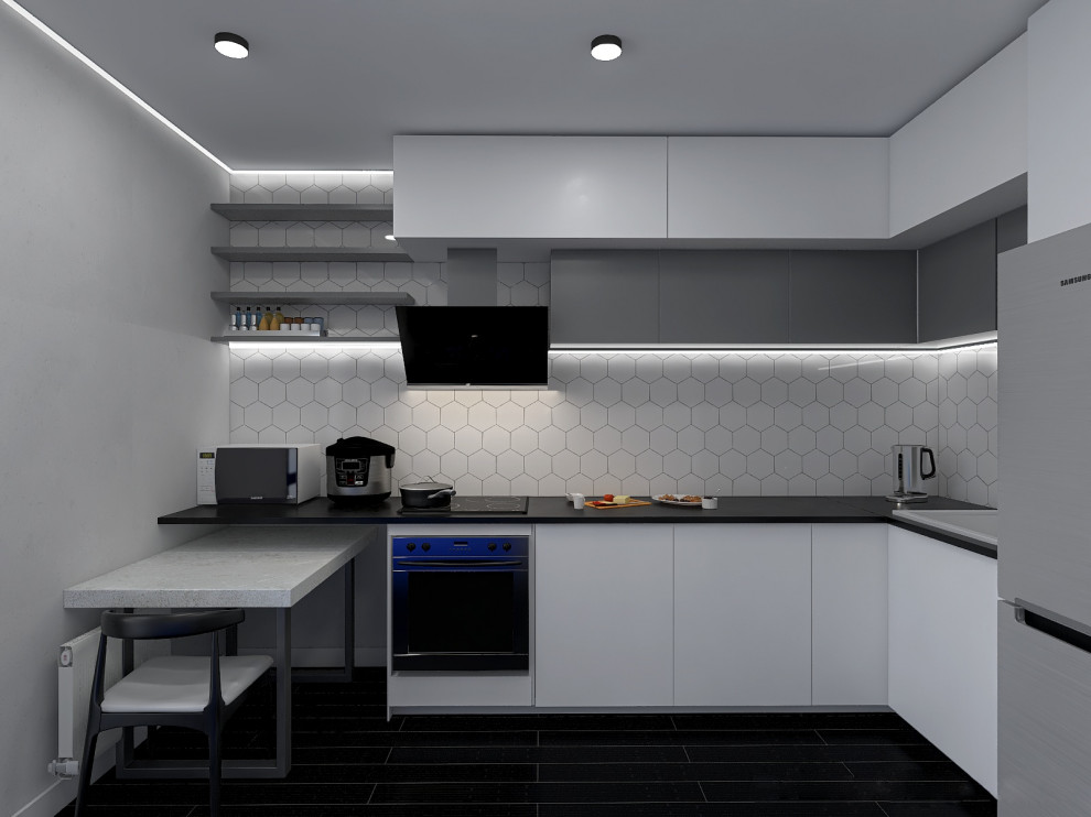 Обложка проекта: Монохромная кухня