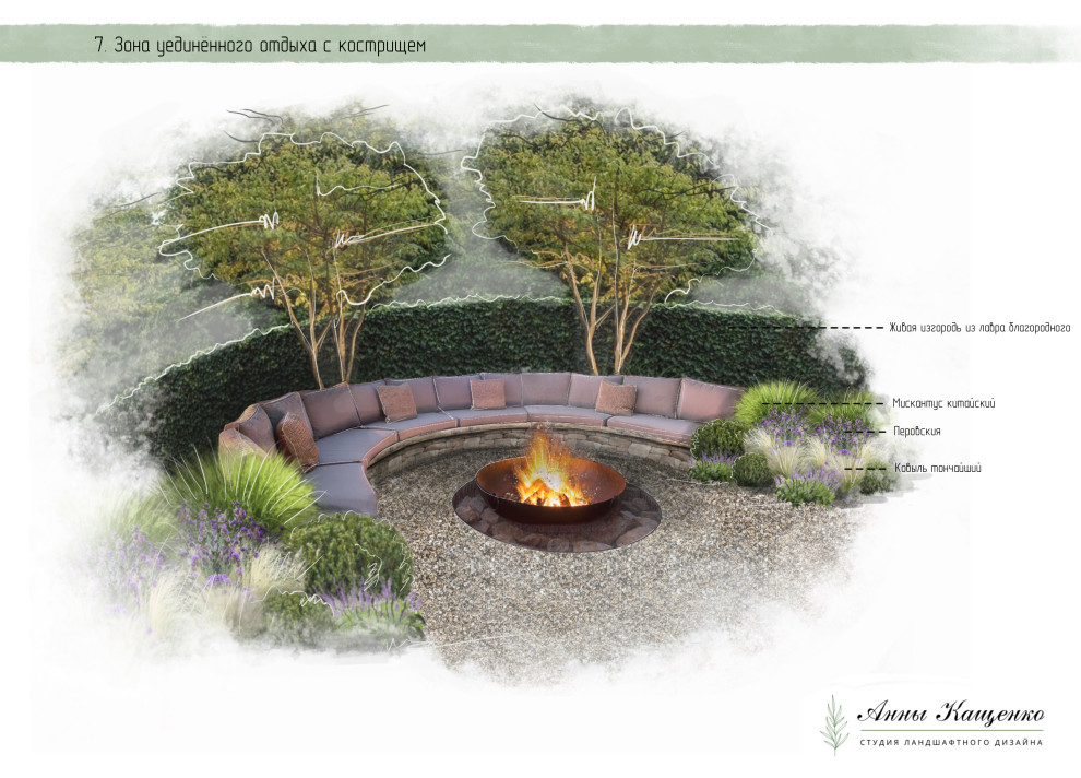 Проект участка с перепадом высот в средиземноморском стиле