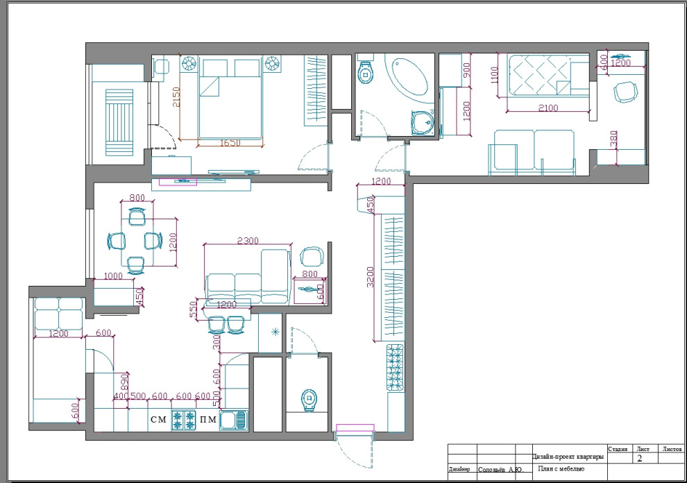 Дизайн квартиры 86 кв м