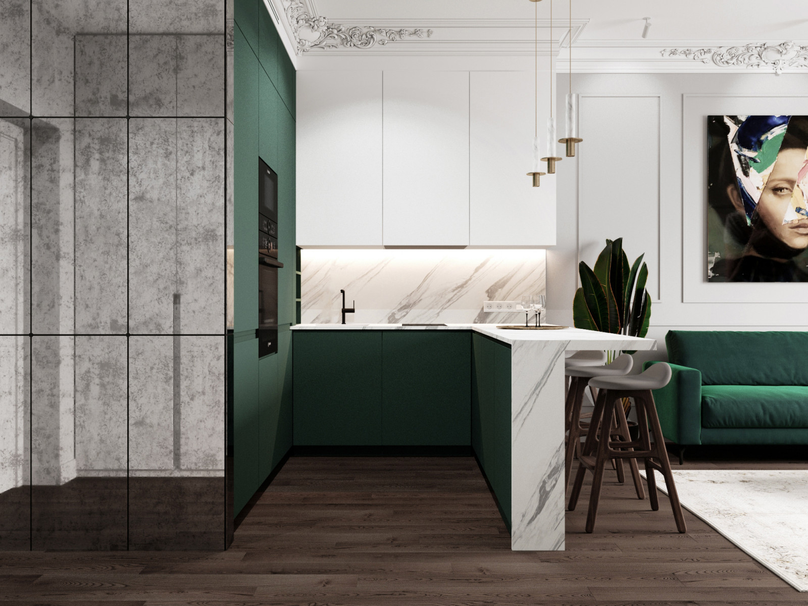 Обложка проекта: Двухкомнатная квартира в ретро стиле