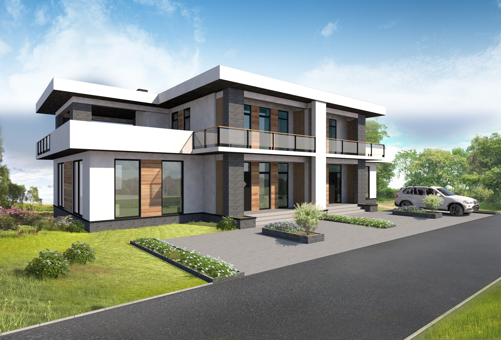 Обложка проекта: Загородный дом в стиле Хай-тек.