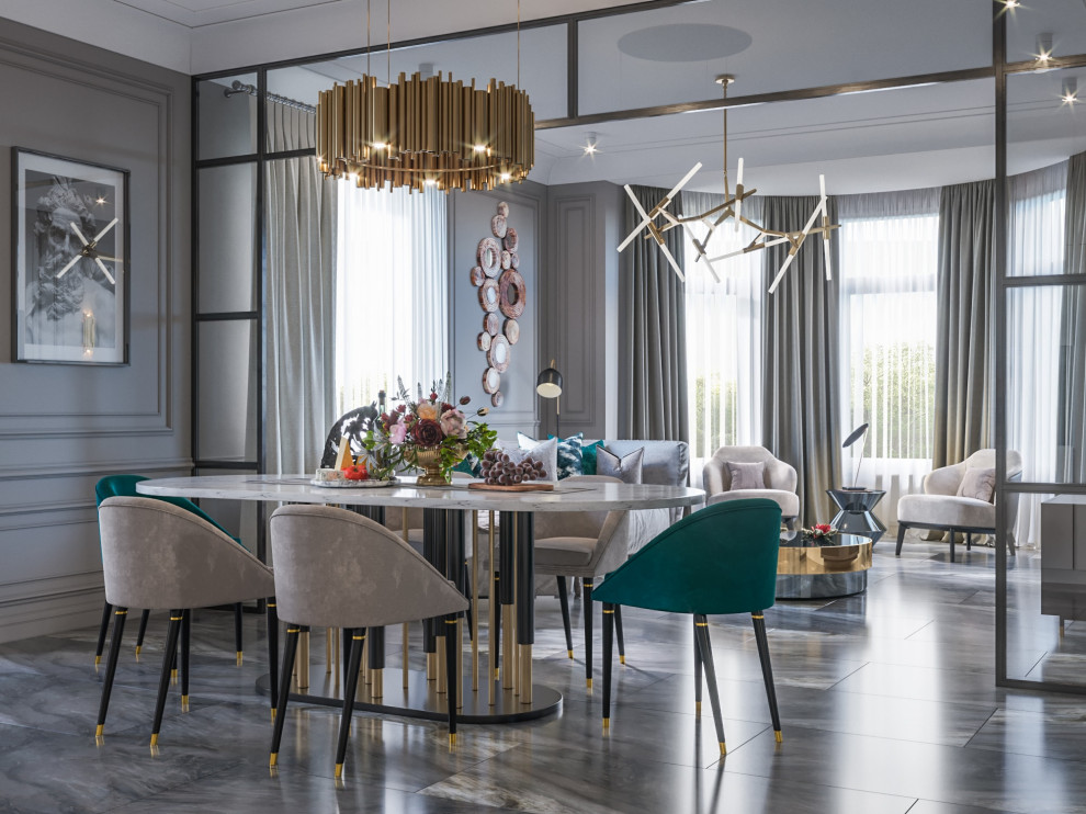 Дизайн коттеджа в неоклассическом стиле 260 кв.м. (2018 год)