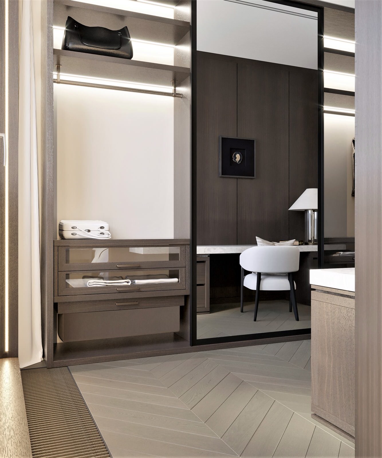 Мастер спальня с проходным гардеробом