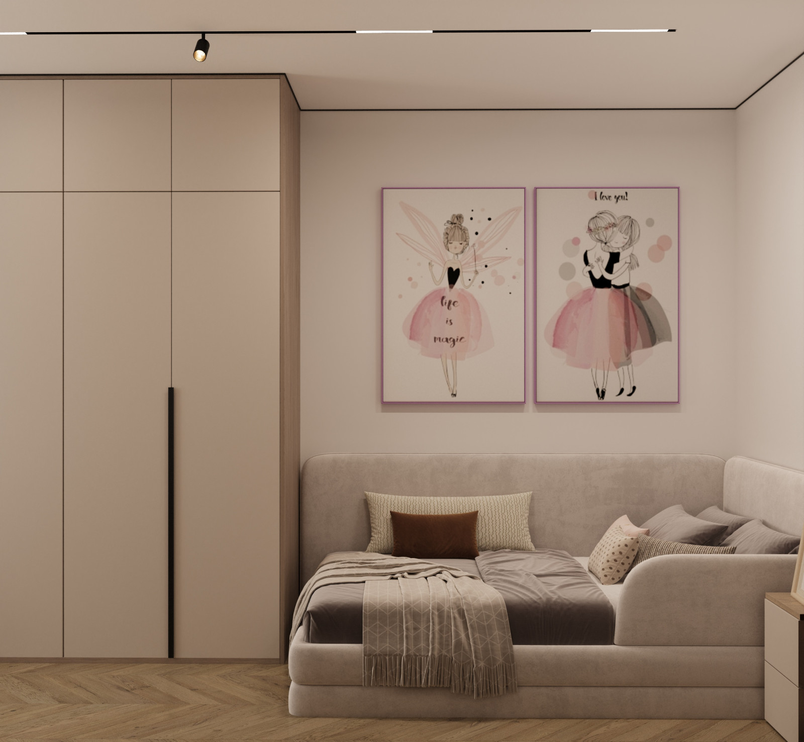 Дизайн интерьера детской комнаты в квартире  ЖК "Брусника"