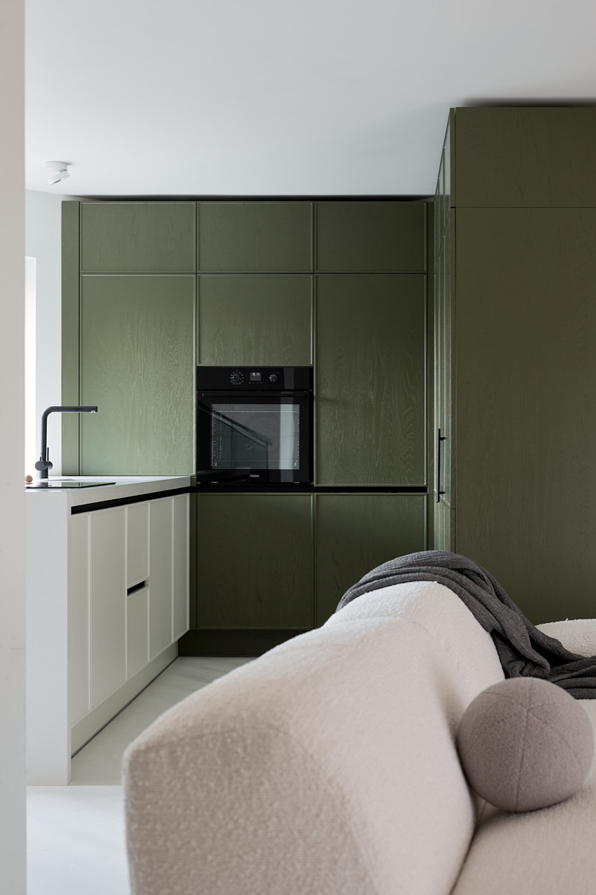 Кухня-гостиная. Разворот на 45 градусов