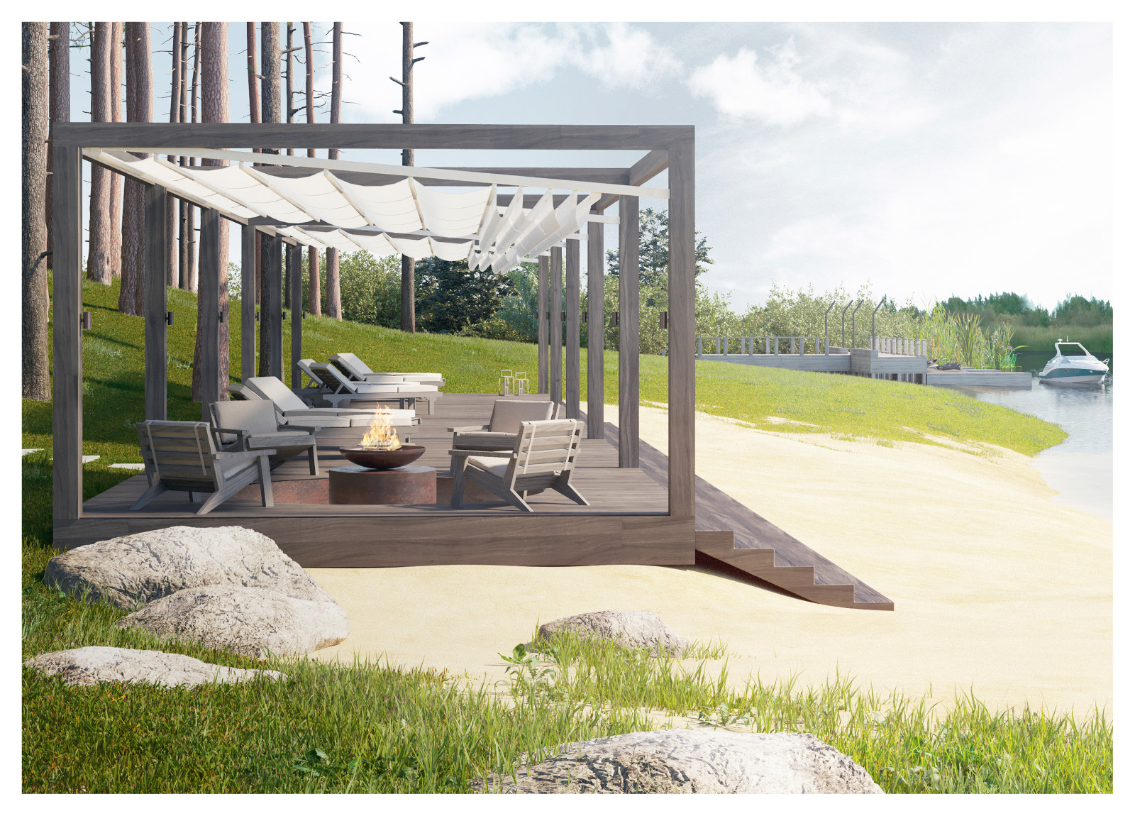 Дом охотника. Благоустройство территории.