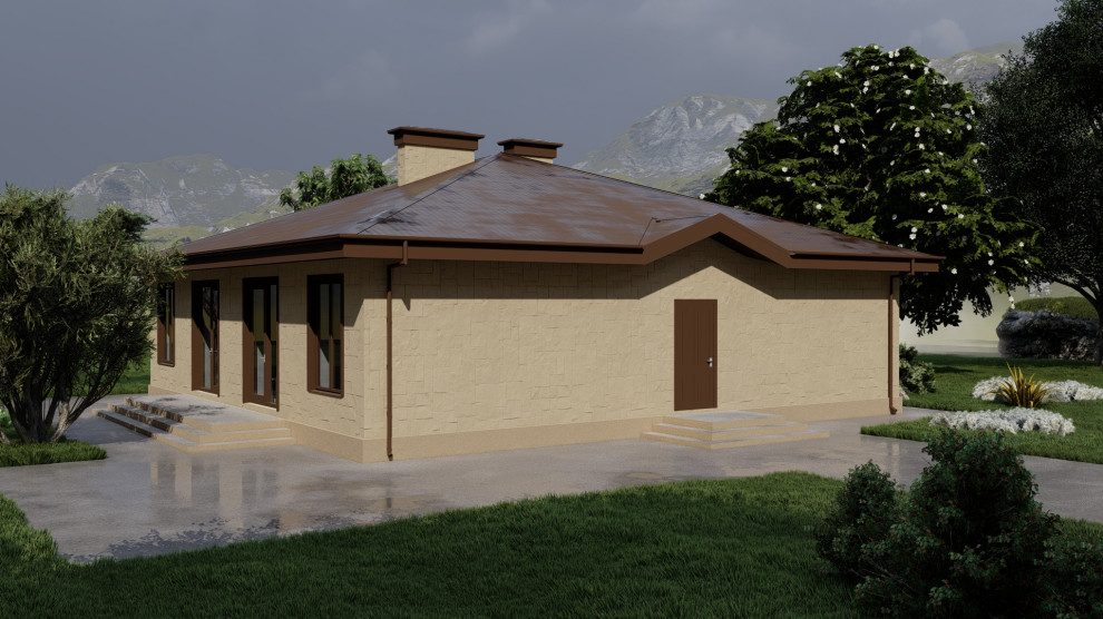 Индивидуальный одноэтажный дом на две семьи