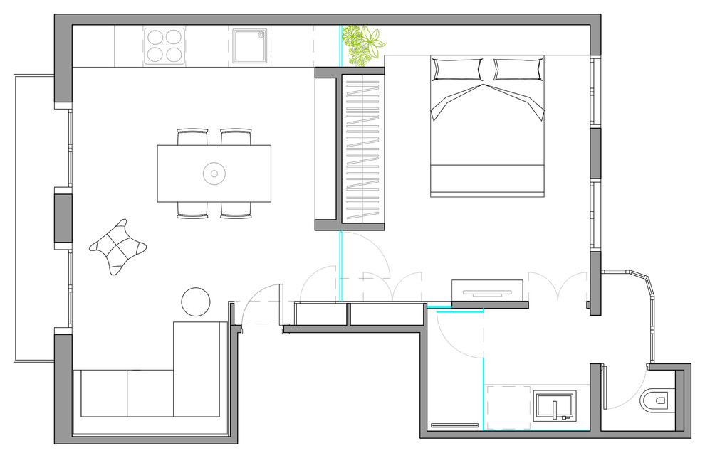 Houzz Испания: 40 кв.м для влюбленных —  у самого синего моря
