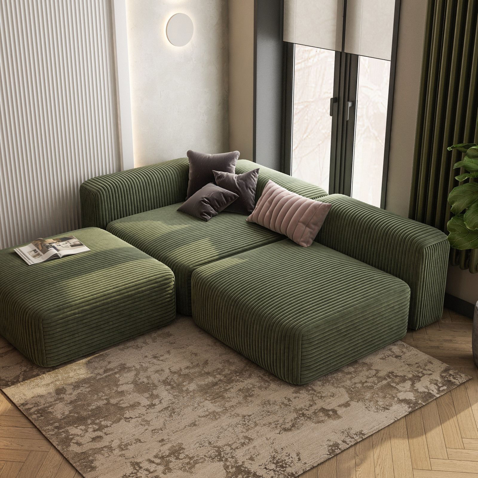 Гостиная и кухня в таунхаусе (Москва)