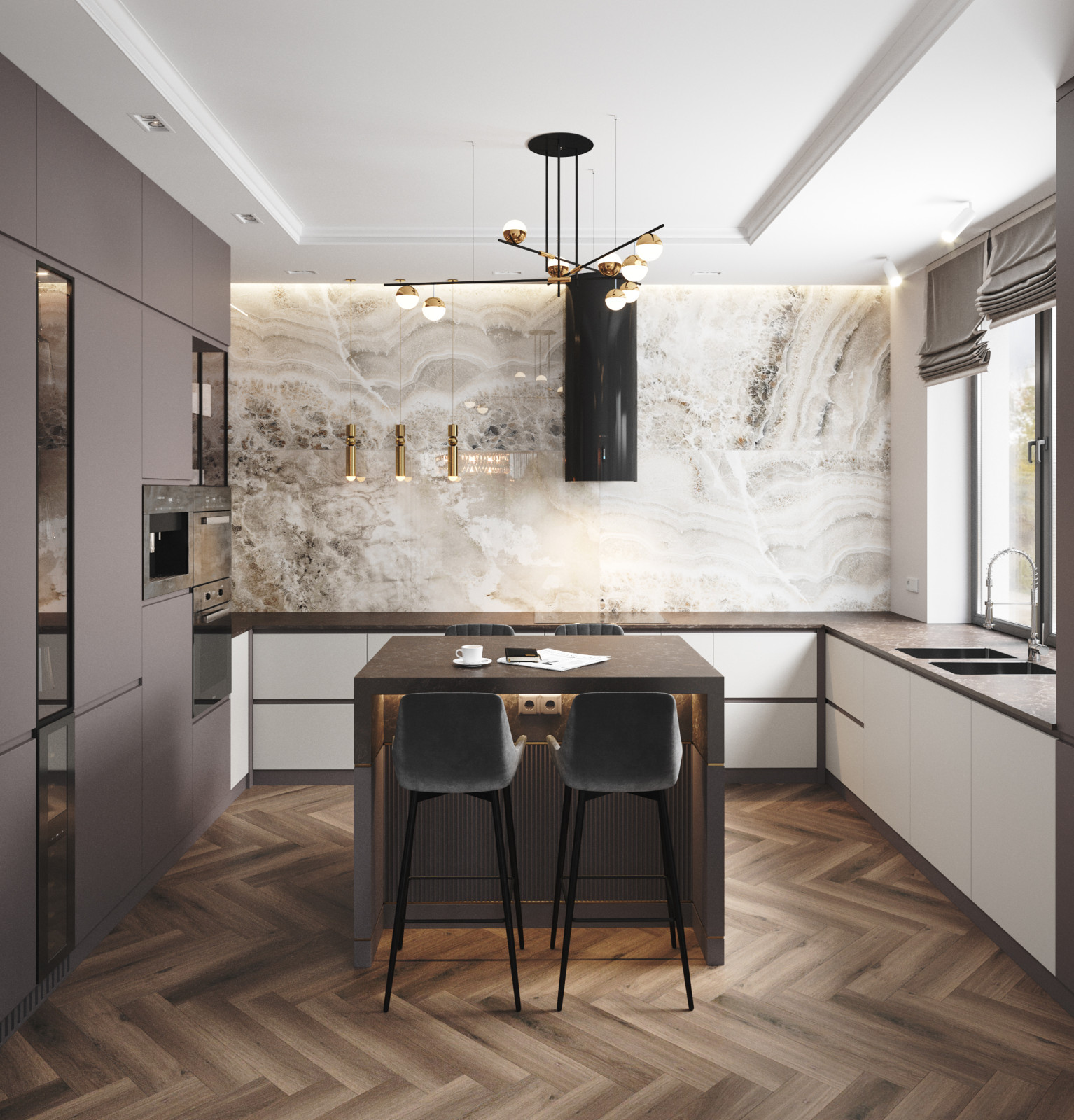 Обложка проекта: кухня в частном доме