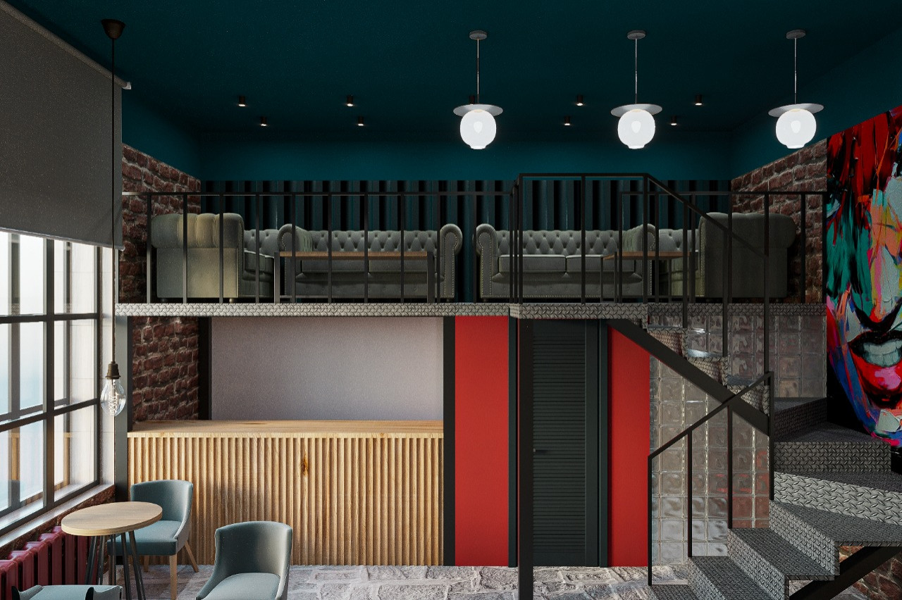 Бар в Вавилов Лофте.