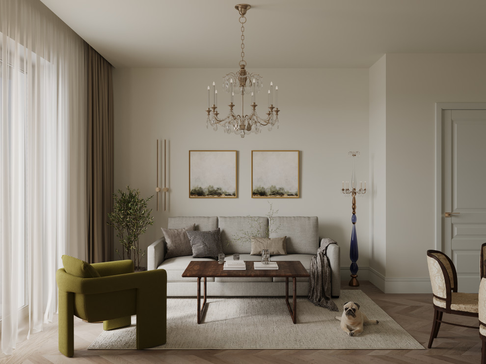 Современная классика на Ленинском проспекте: 86 м² комфорта для двоих