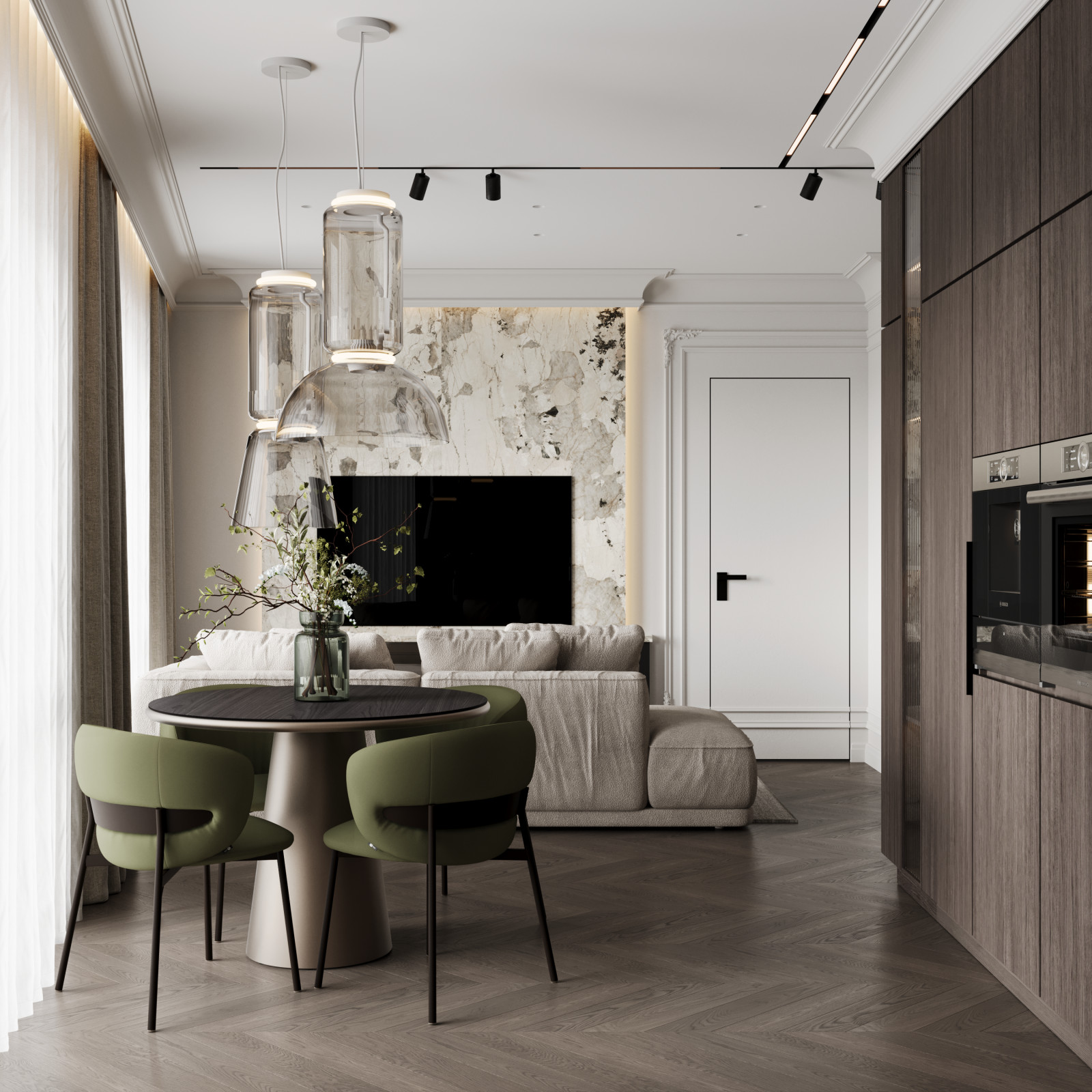 Интерьер современной квартиры в неоклассике