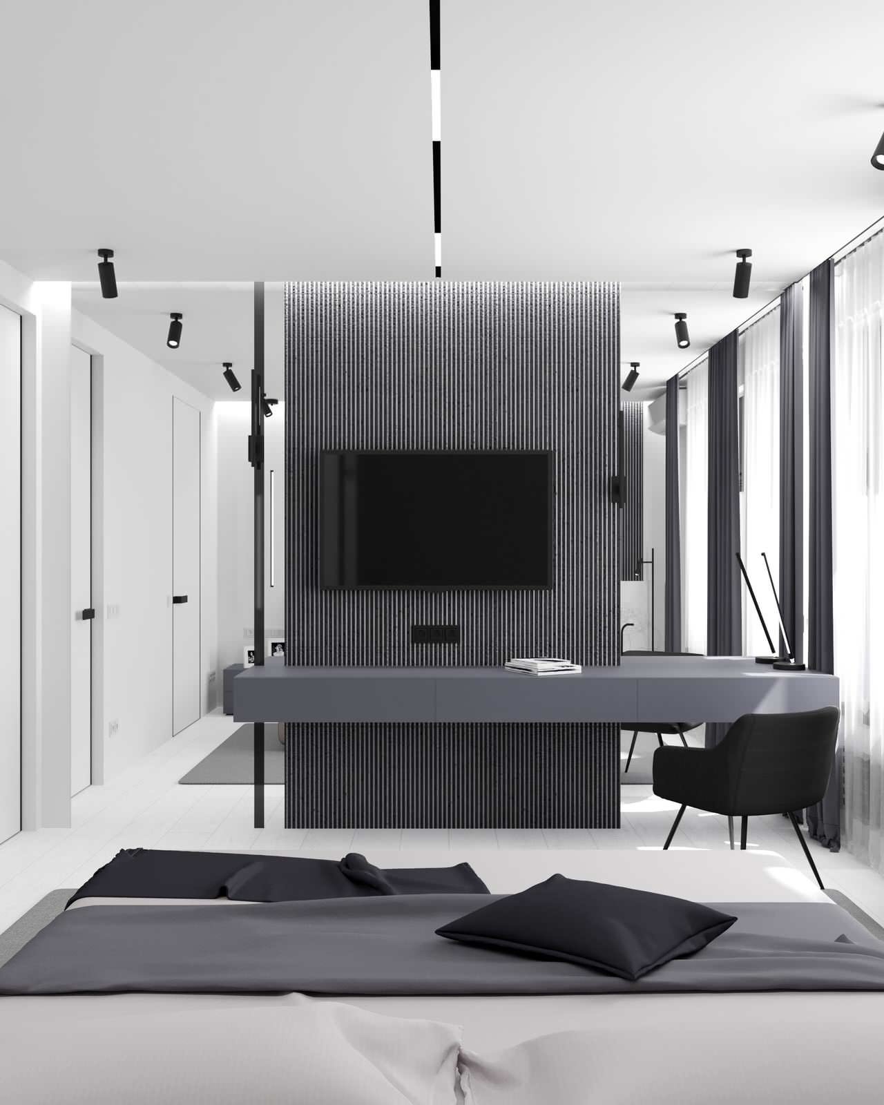 Спальня из проекта квартиры в ЖК "Домашний"