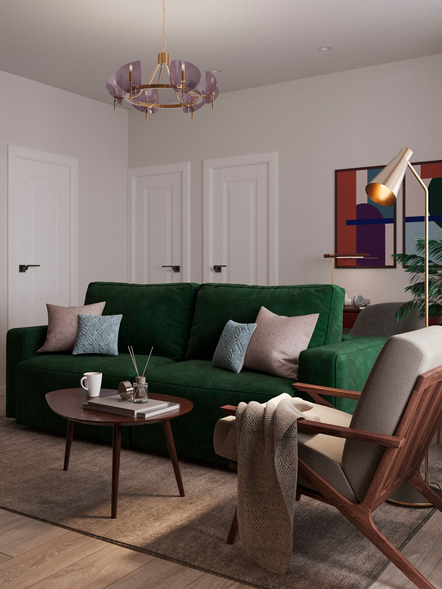 Гостиная с цветовыми акцентами