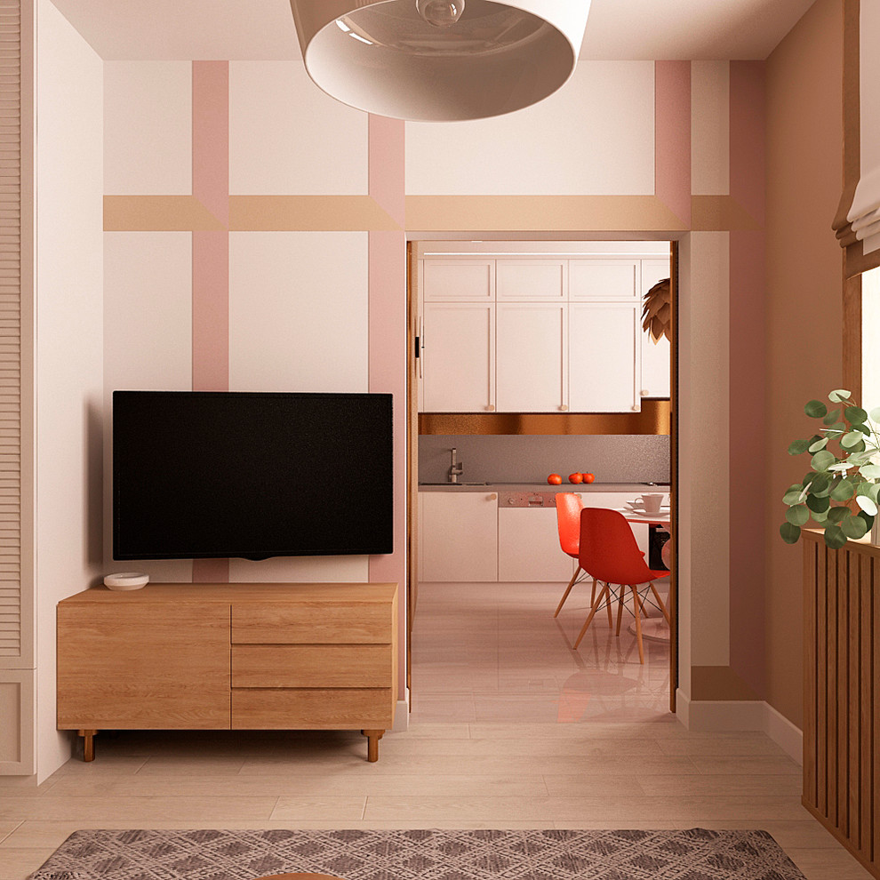 Теплый минимализм с красными акцентами