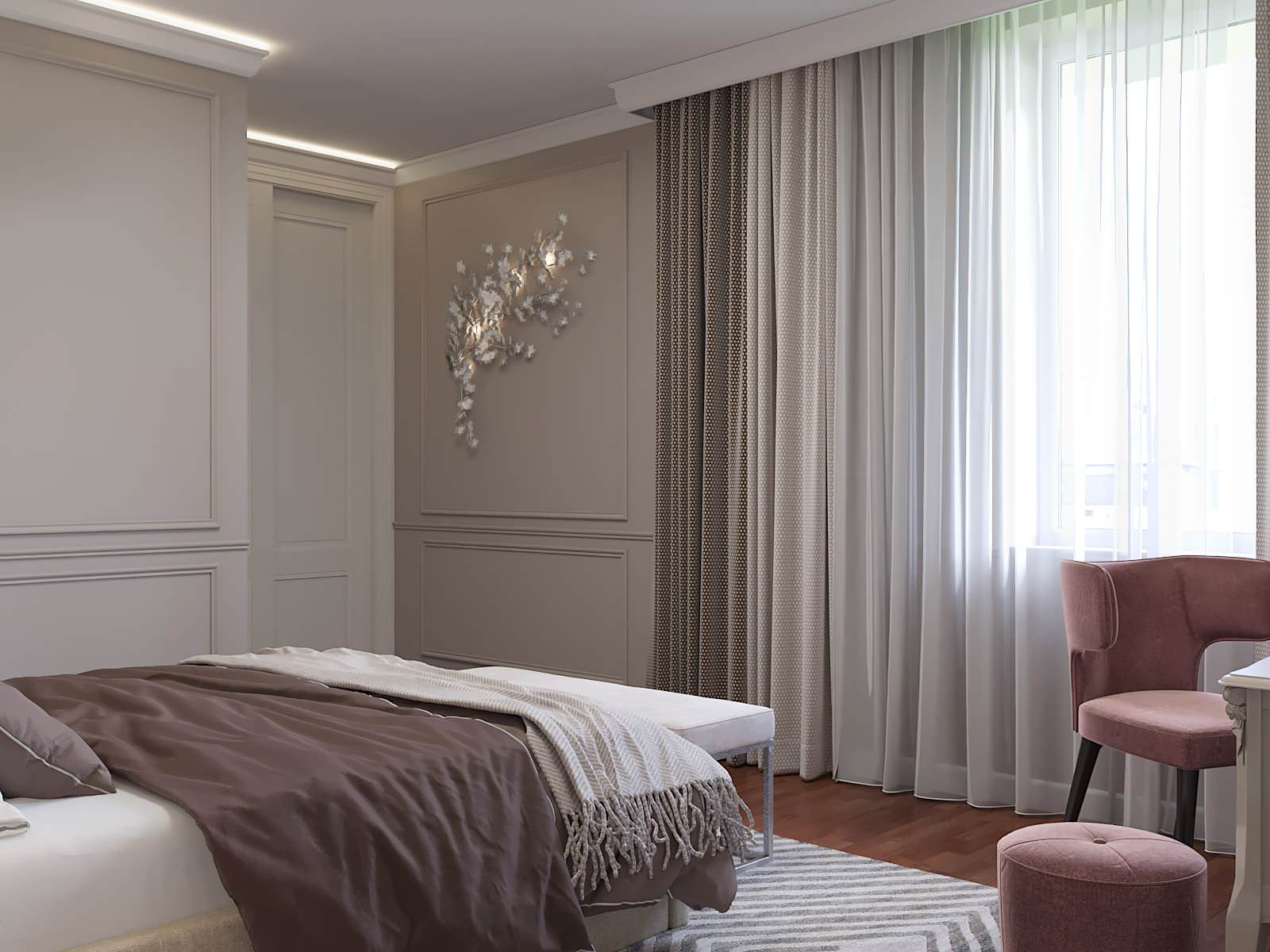 Интеллигентная серо-голубая квартира