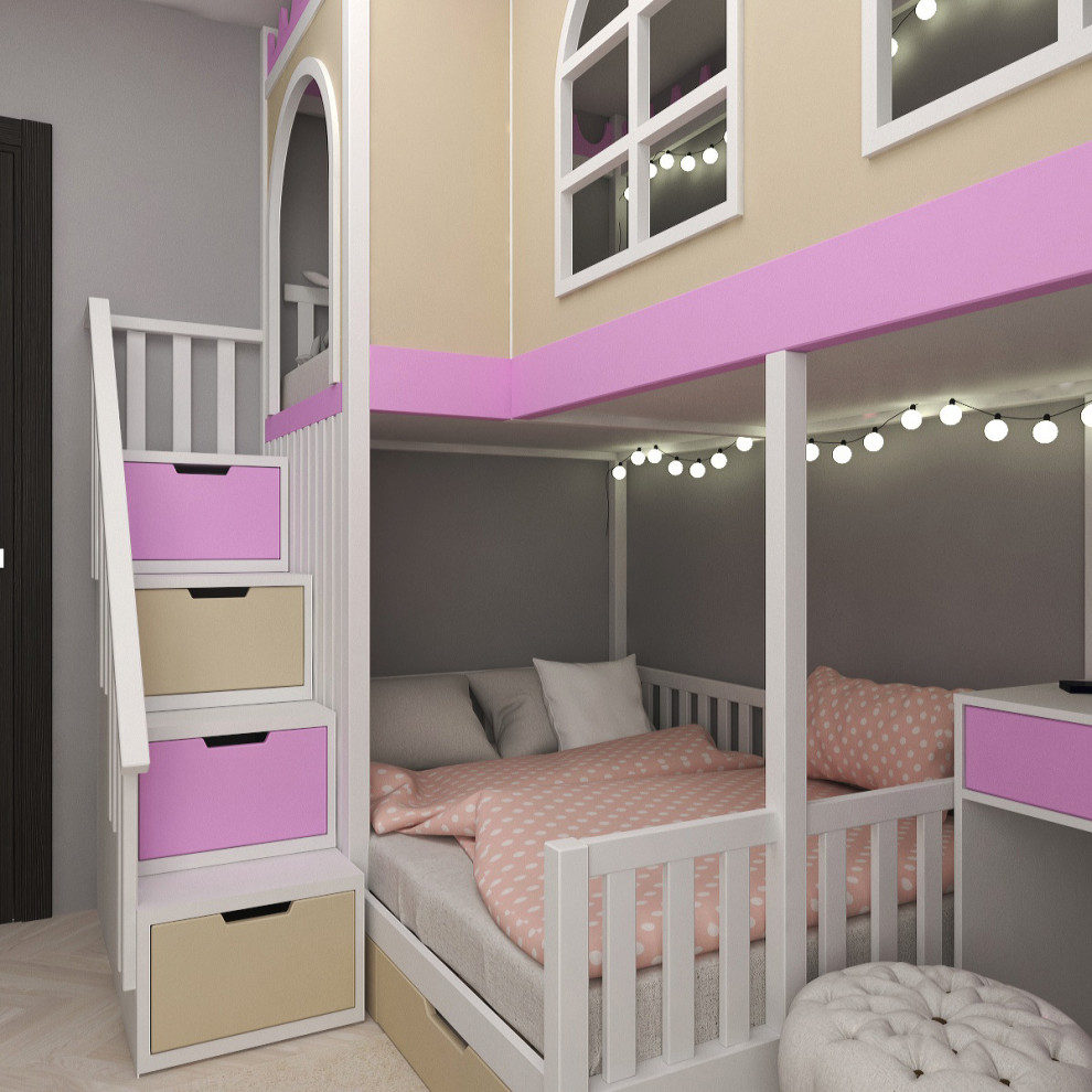 Кровать-домик в скандинавском стиле для детской спальни