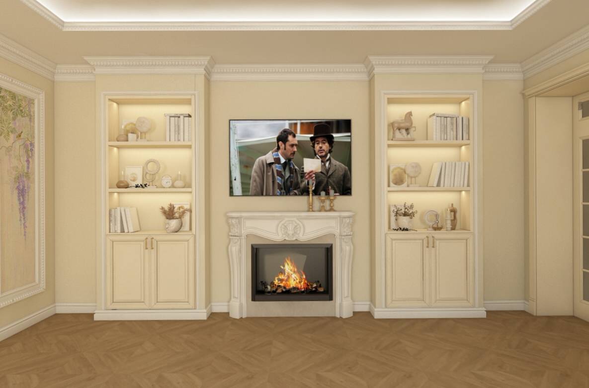 Гостиная в индивидуальном жилом доме пос. Нивенское