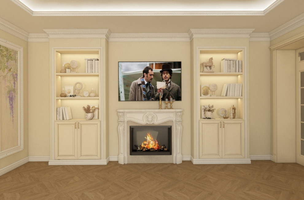 Гостиная в индивидуальном жилом доме пос. Нивенское