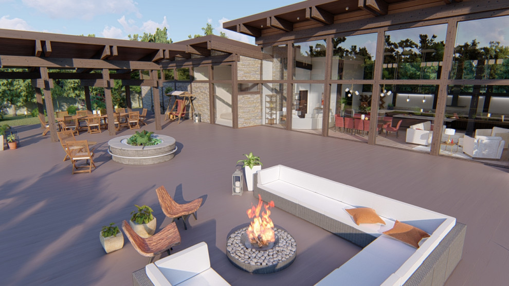 СПА комплекс с бассейном, сауной, барбекю и хоз.блоком