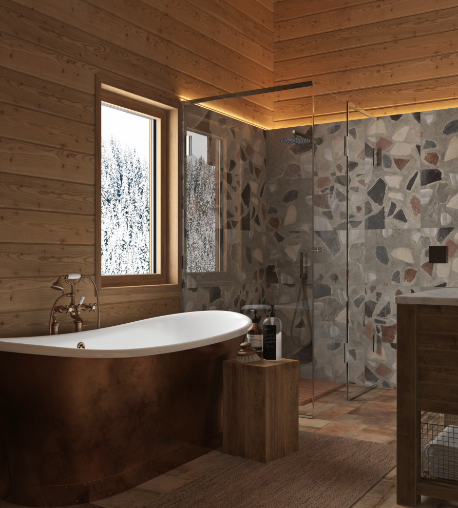 дизайн-проект интерьера деревянного загородного дома