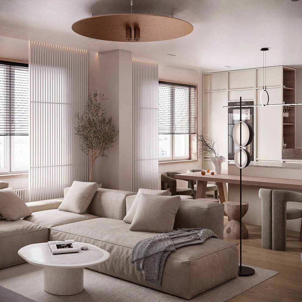 Минималистичная квартира в стиле джапанди, 100 м2