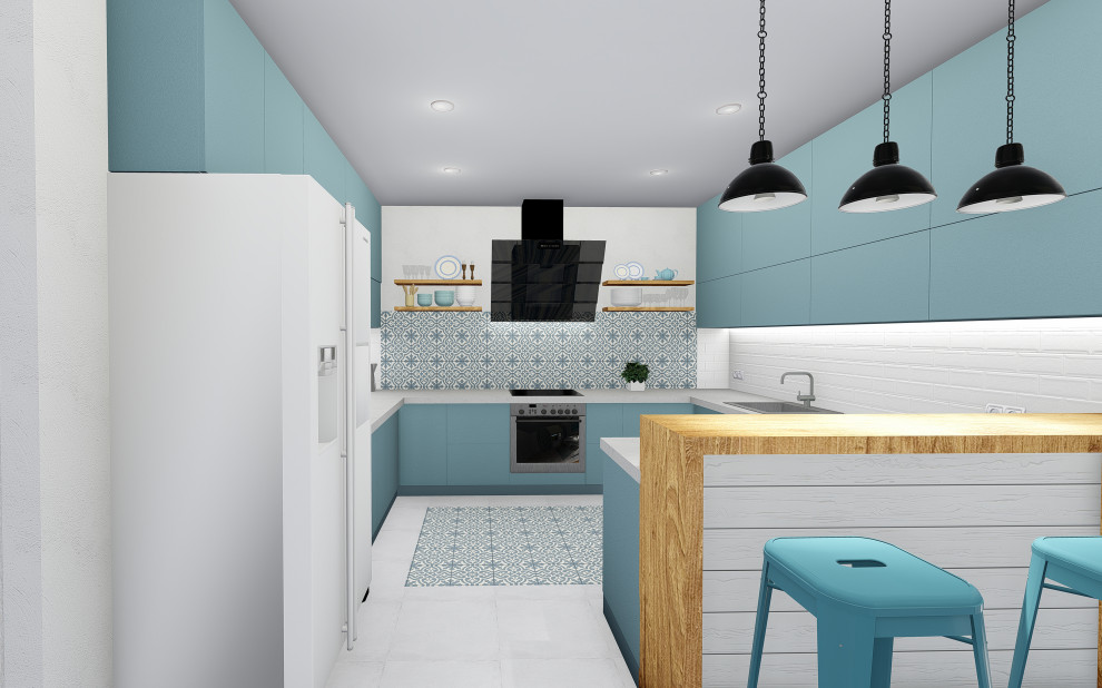 Обложка проекта: Кухня-столовая в средиземноморском стиле