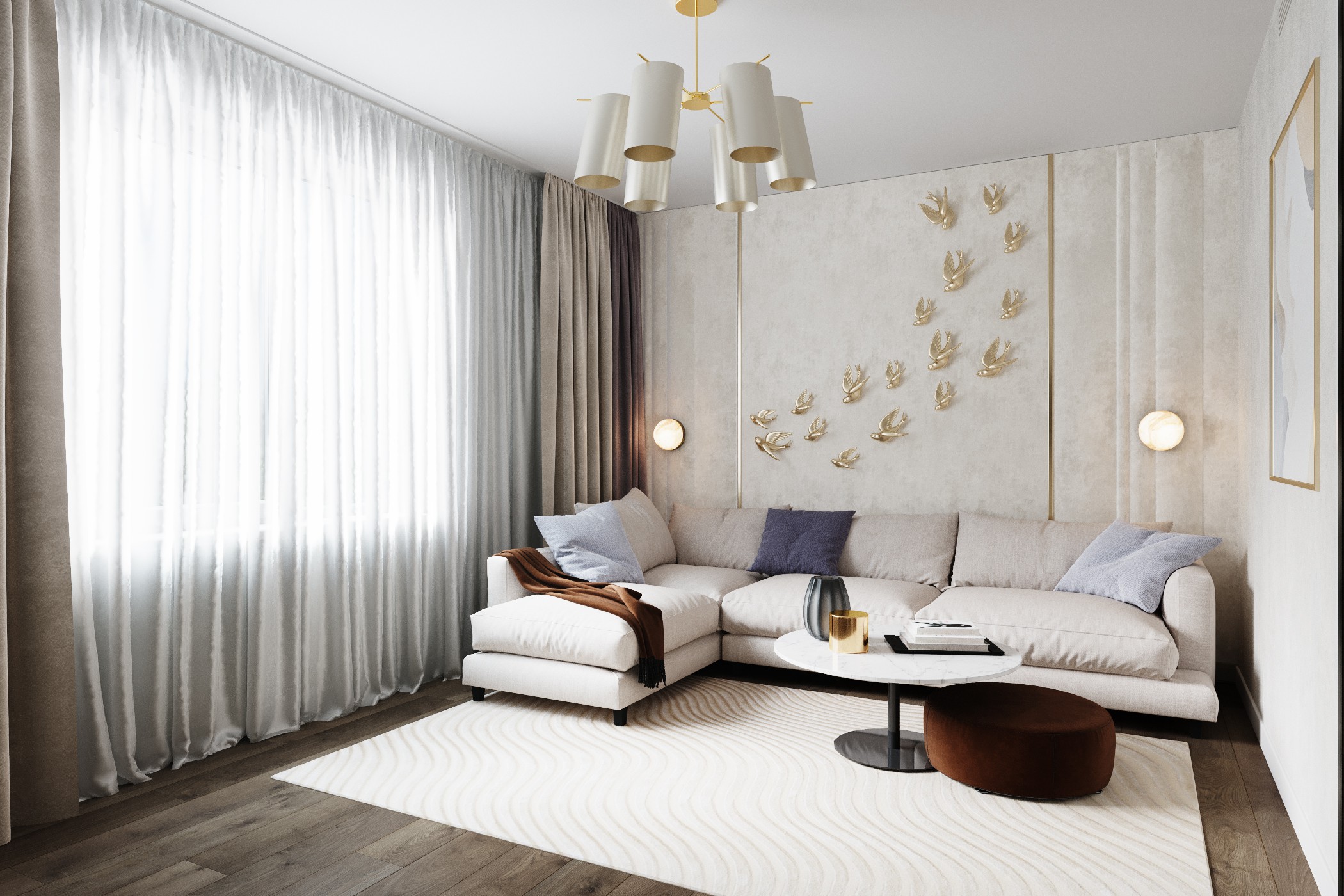 Квартира 108 кв.м. в современном стиле в ЖК Лобачевский.