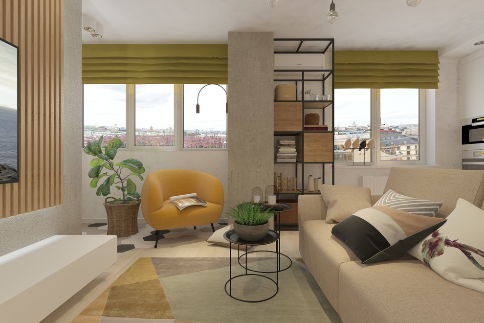 Гостиная-студия для современной молодой семьи