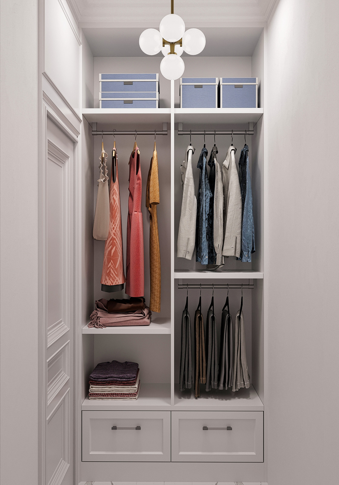 Стильный интерьер с элементами ар-деко в ЖК Петровский квартал на воде - 99 м2