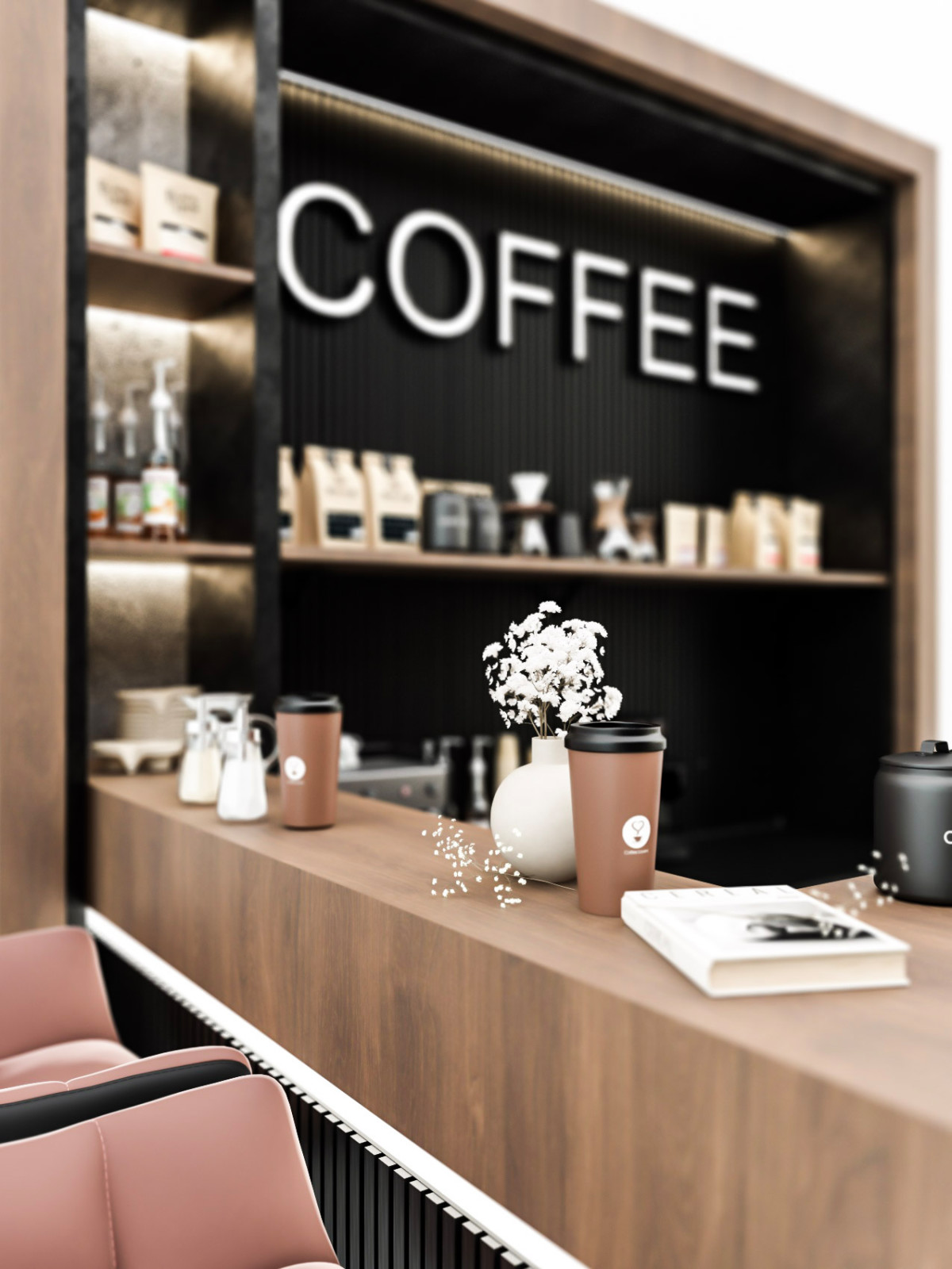 Дизайн торгового островка кофе