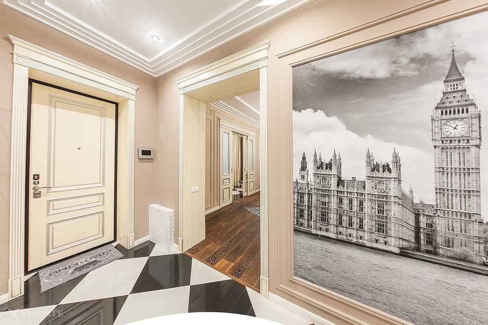 Дверь из массива бука Рим в интерьере "В тауповых тонах"