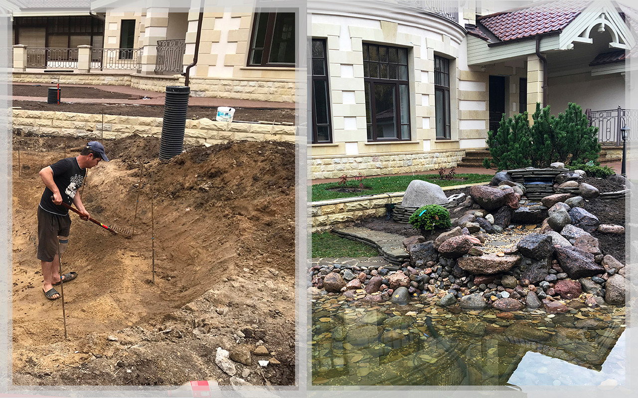 Участки до и после выполнения работ