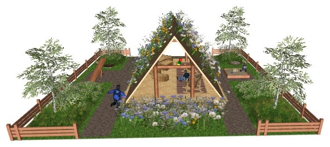 Обложка проекта: "Крыша русского дома". Проект зоны для детских игр