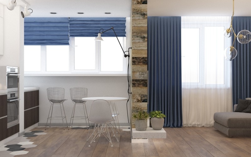 Дизайн квартиры студии 44 квадратных метра