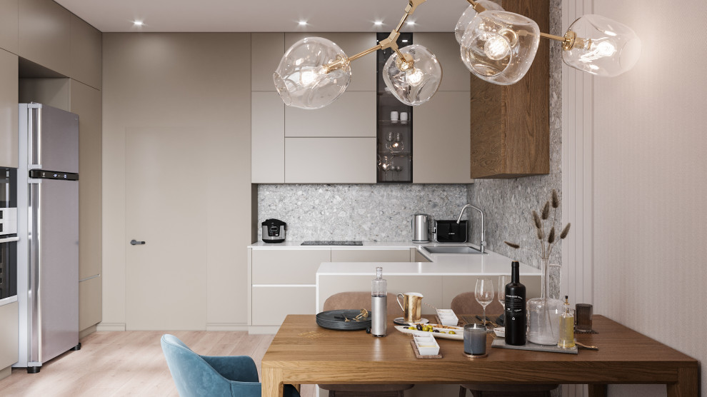 Интерьер однокомнатной квартиры 58м.кв. в клюбном доме Армада г.Екатеринбург