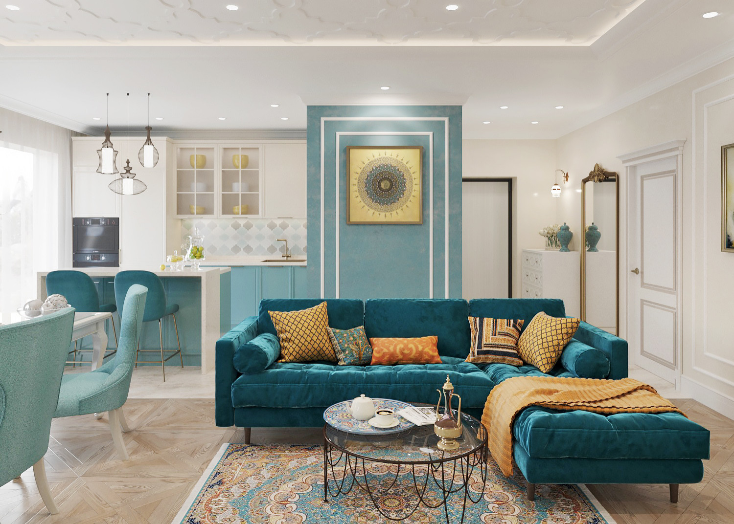 Гостиная с кухней-столовой. г. Челябинск.