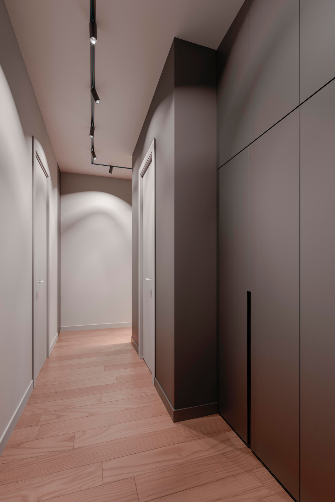 Дизайн и ремонт квартиры в ЖК «Level Амурская» — Сложный серый