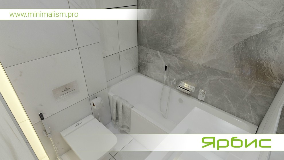 Дизайн санузла с прачечной в стиле минимализм