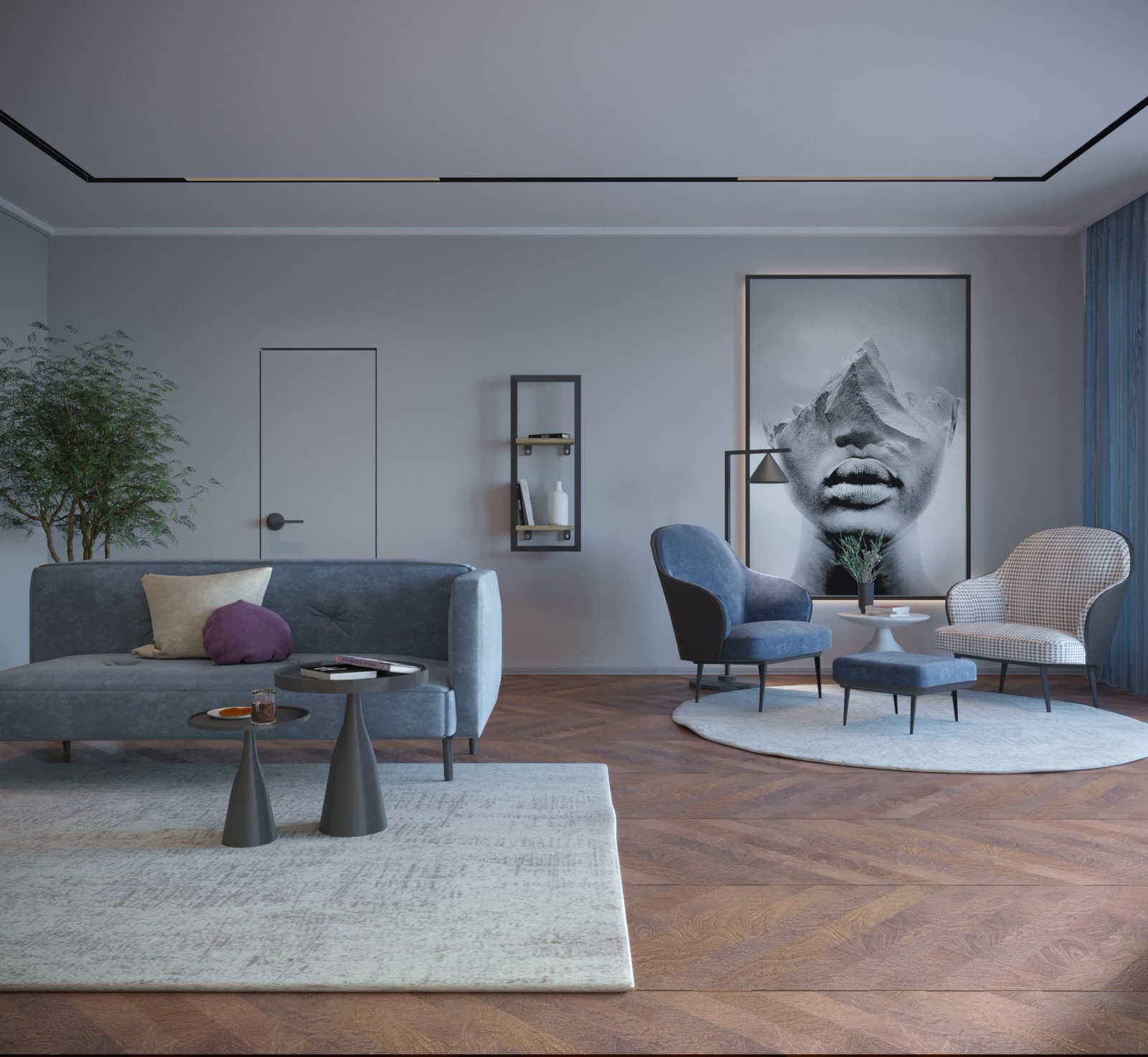 Визуализации и моделинг гостинной для квартиры в Москве