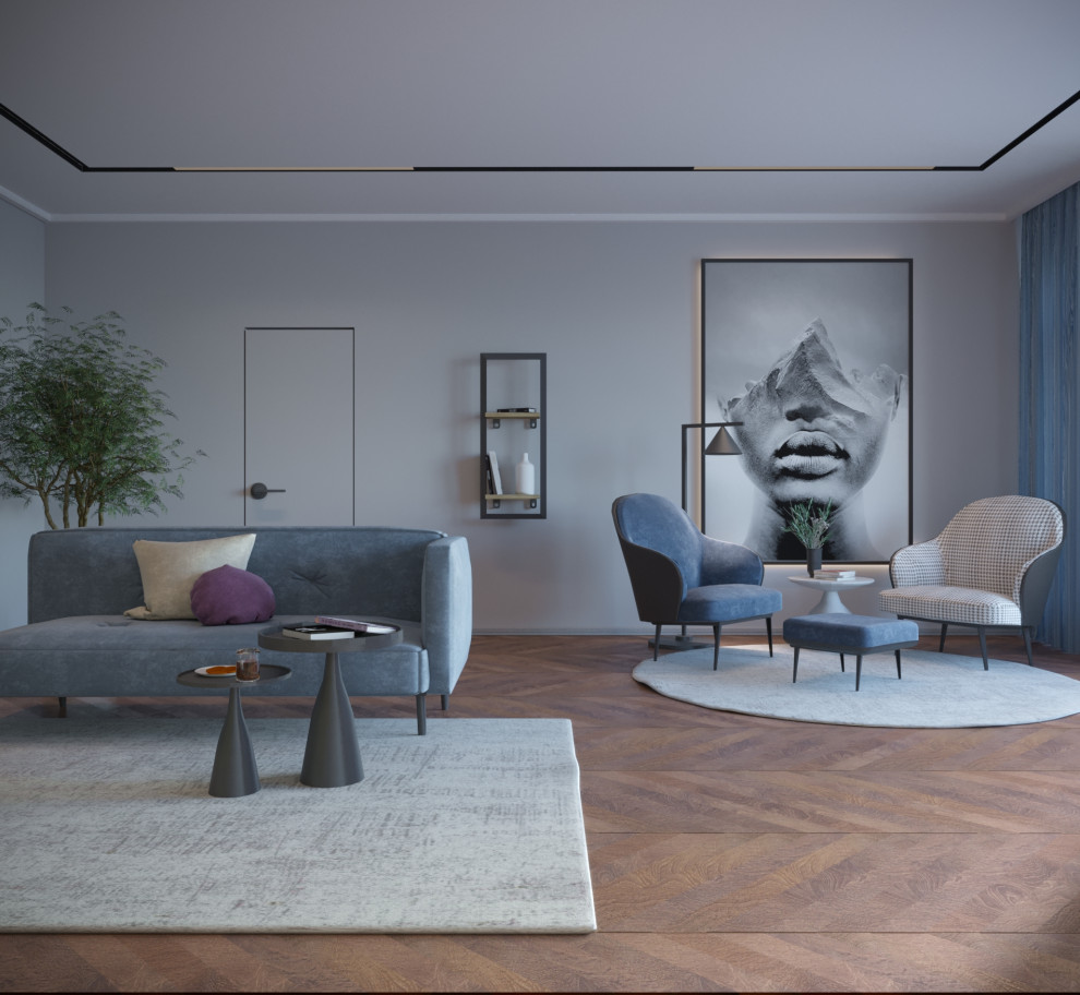 Визуализации и моделинг гостинной для квартиры в Москве