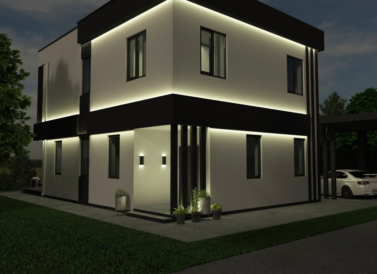 дом в стиле Минимализм на уклоне